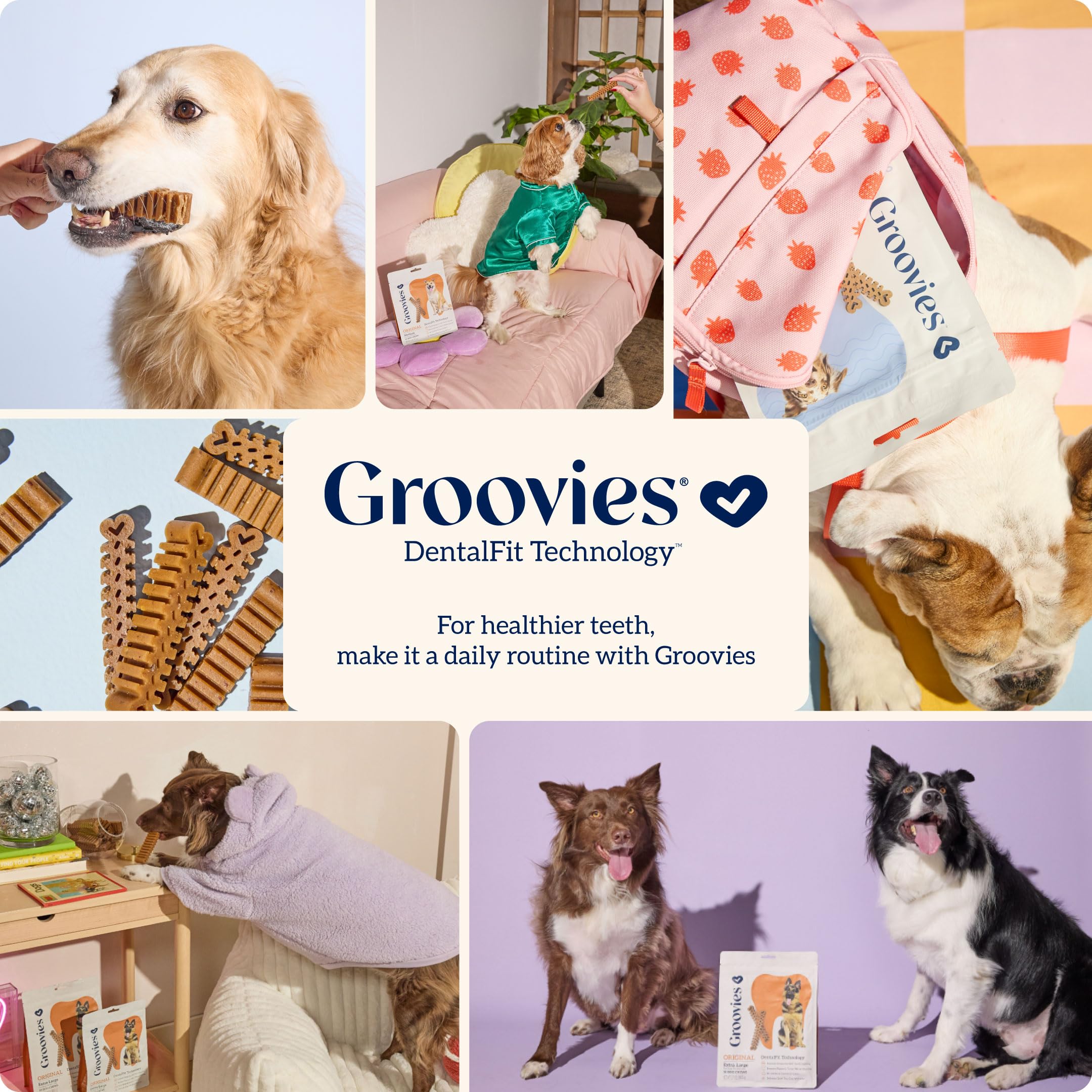 Groovies presentación de 10 unidades para perros de peso medio.