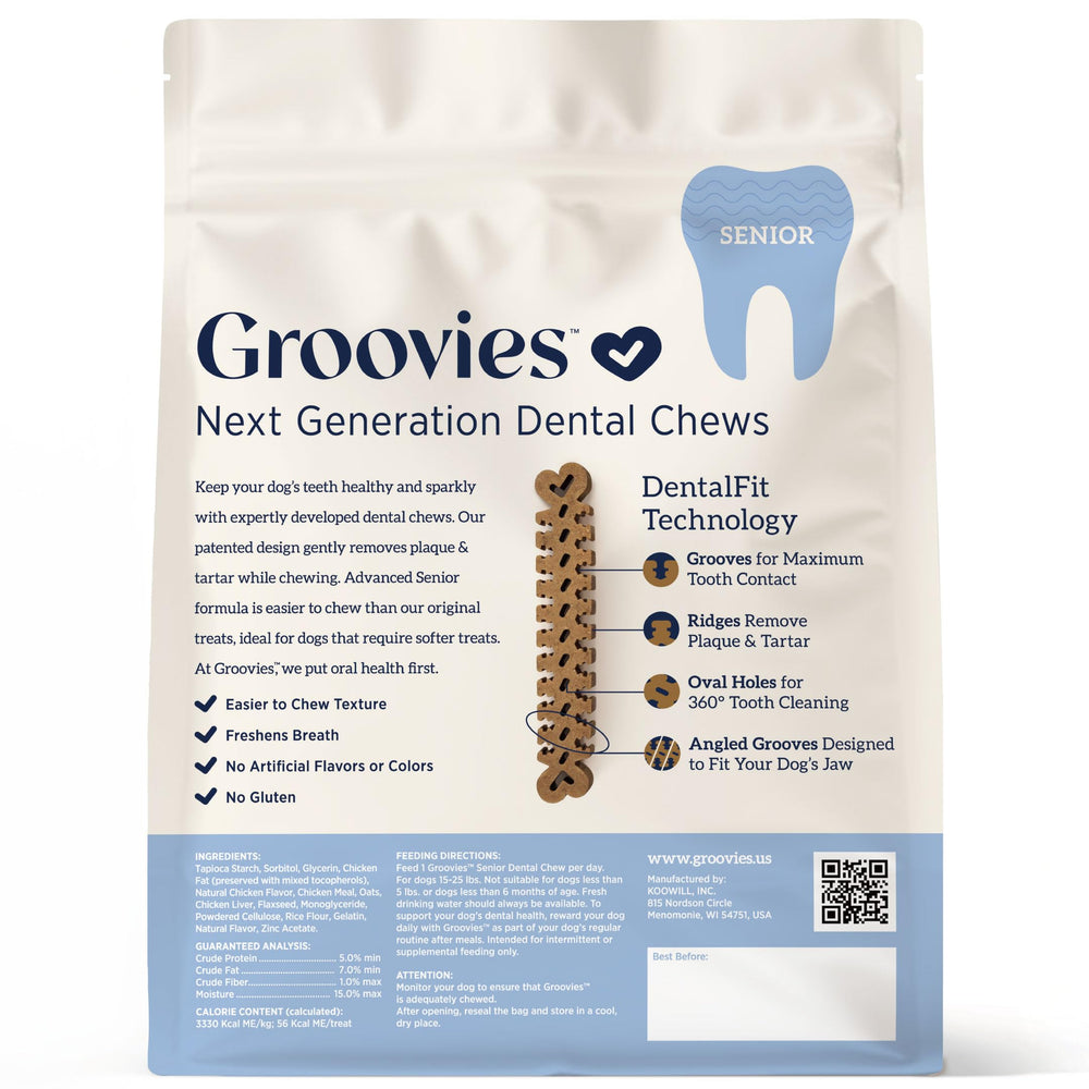 Groovies textura flexible facilita masticar con seguridad.