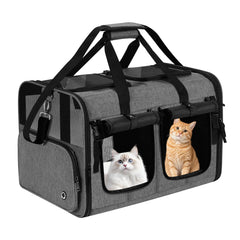 Groxkox transportín para gatos doble plegable, cómodo y seguro para viajes
