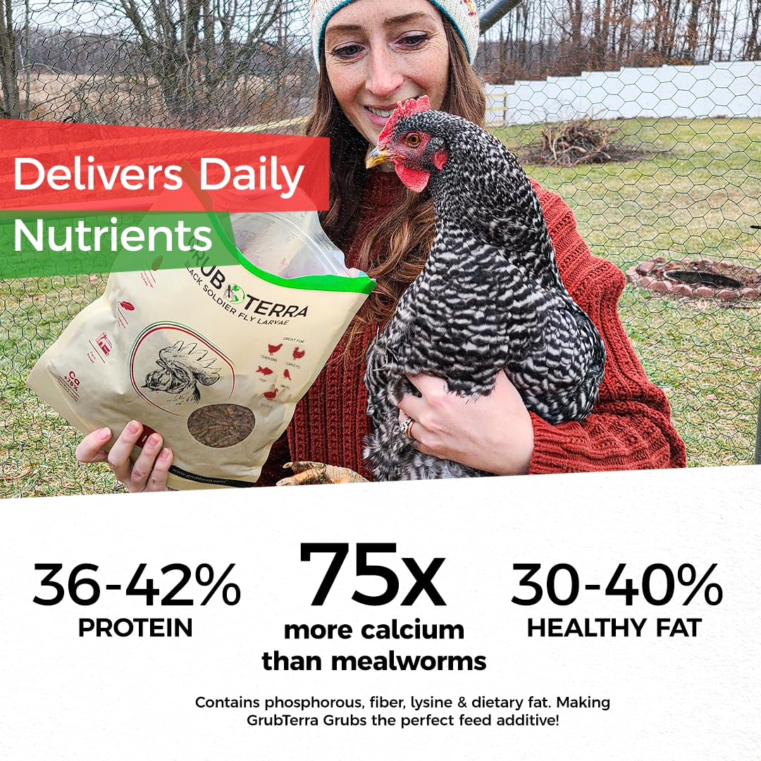 GrubTerra larvas en envase práctico, almacenamiento sin refrigeración.