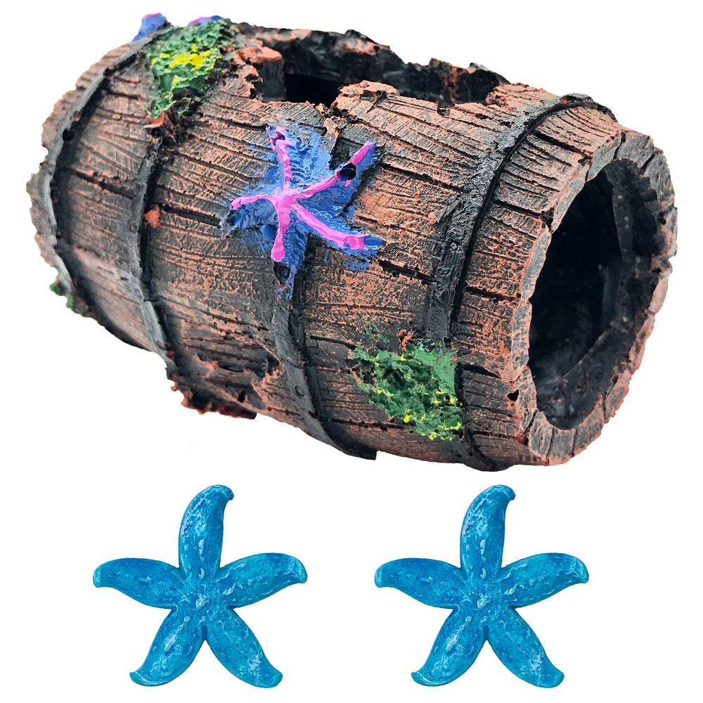 GSD barril roto decorativo para acuario, crea cuevas para betta y zonas de descanso.
