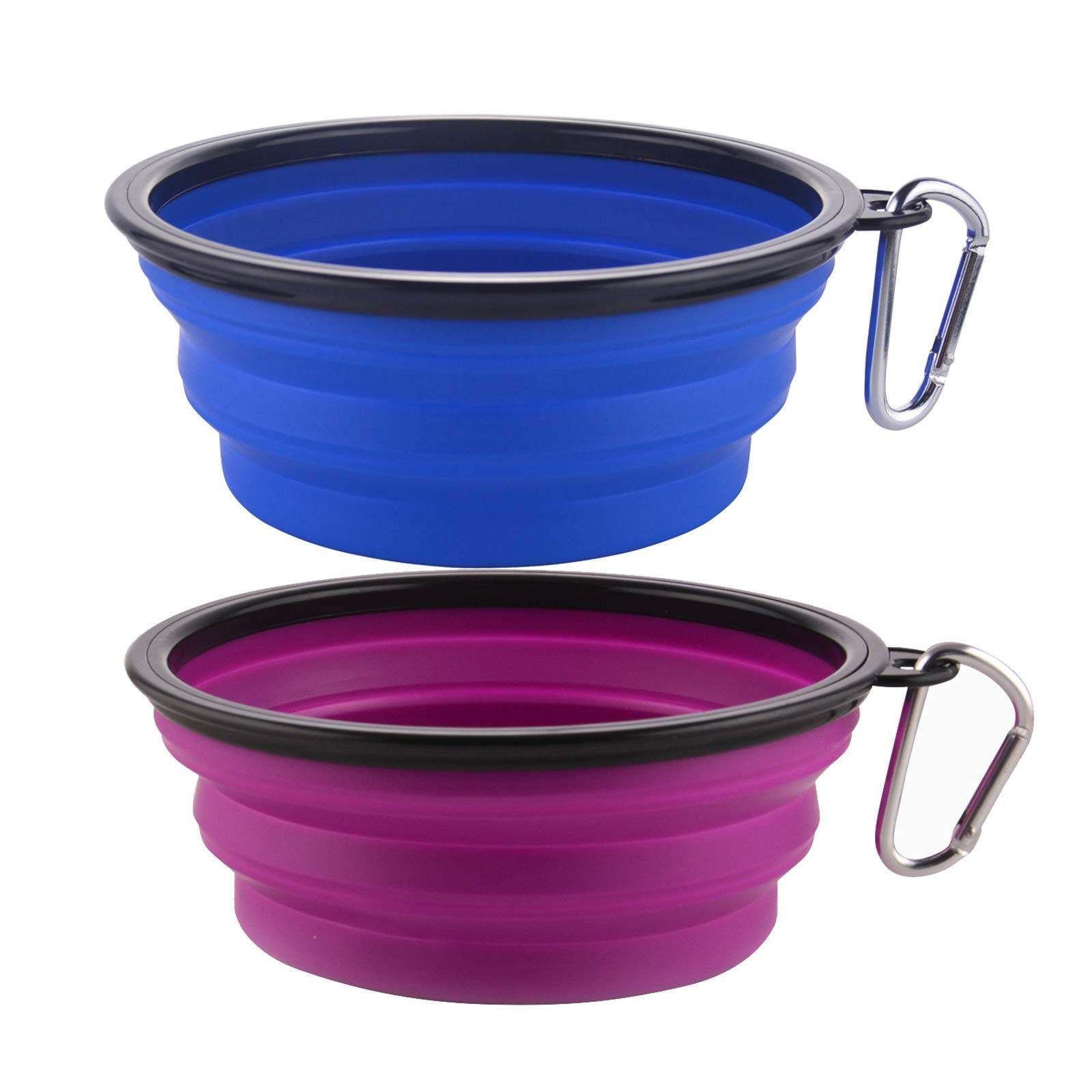Guardians cuenco plegable para perro azul en uso, ideal para paseos al aire libre
