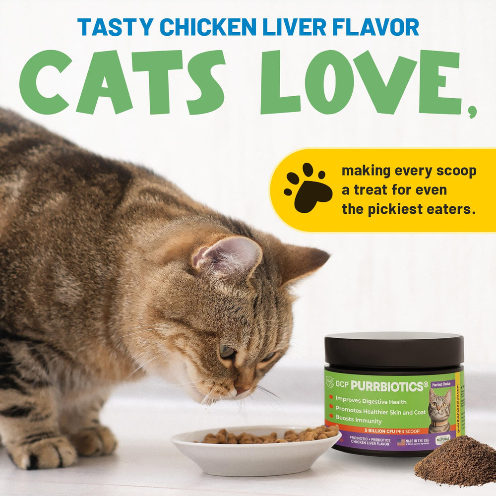 Guardian's Choice Purrbiotics, no requiere refrigeración y almacenamiento práctico.