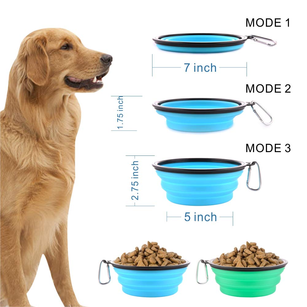 Cuenco Guardians plegable lleno de agua mostrando su capacidad de 34oz