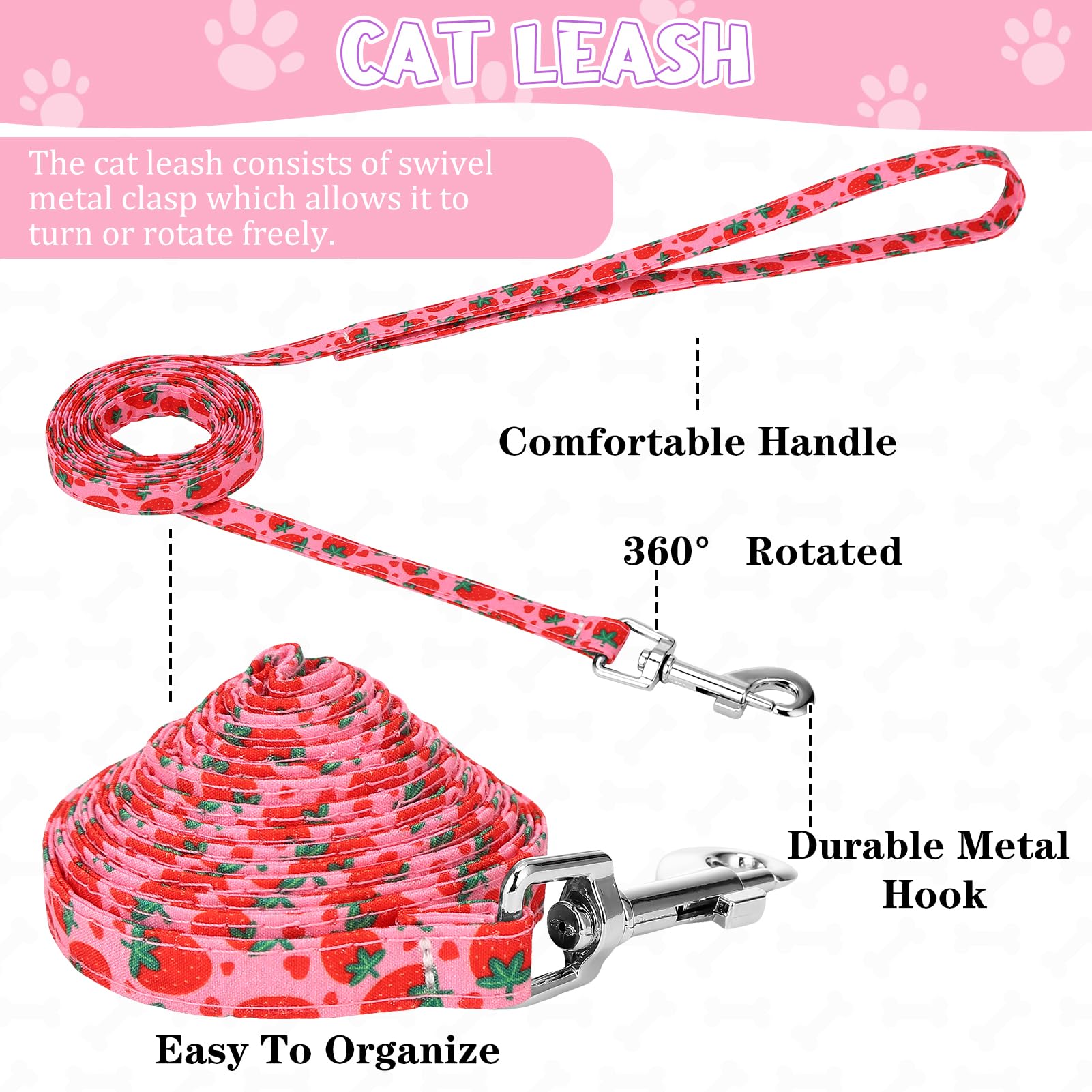 Guiqulai arnés gato diseño en H para comodidad