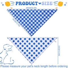 Bandana azul de Guiqulai para perro, espalda con cuadros, diseño reversible para uso diario.