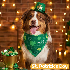 Guiqulai bandanas para perro Día de San Patricio, toque verde