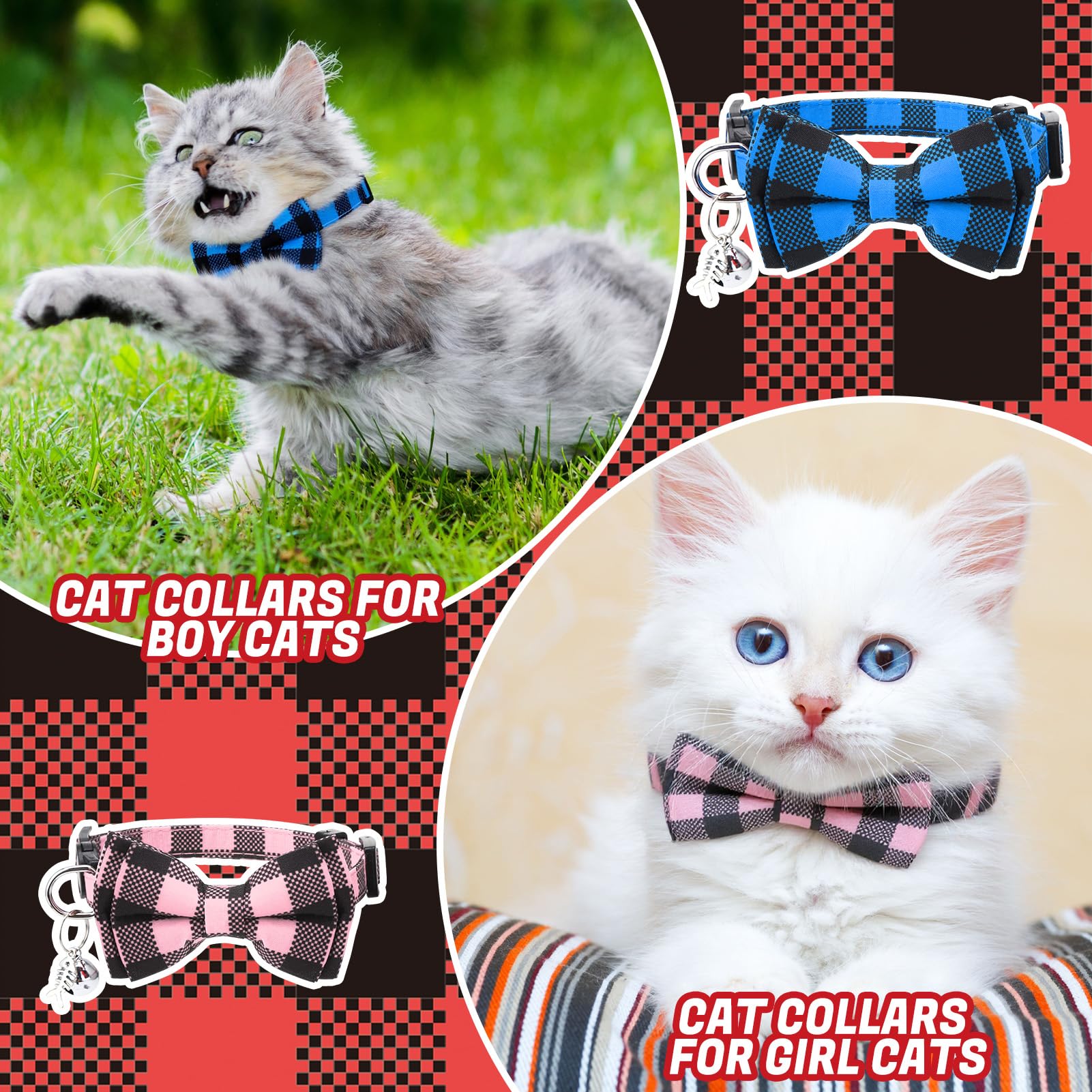 Collar Guiqulai naranja con lazo y campana, color vibrante para localización