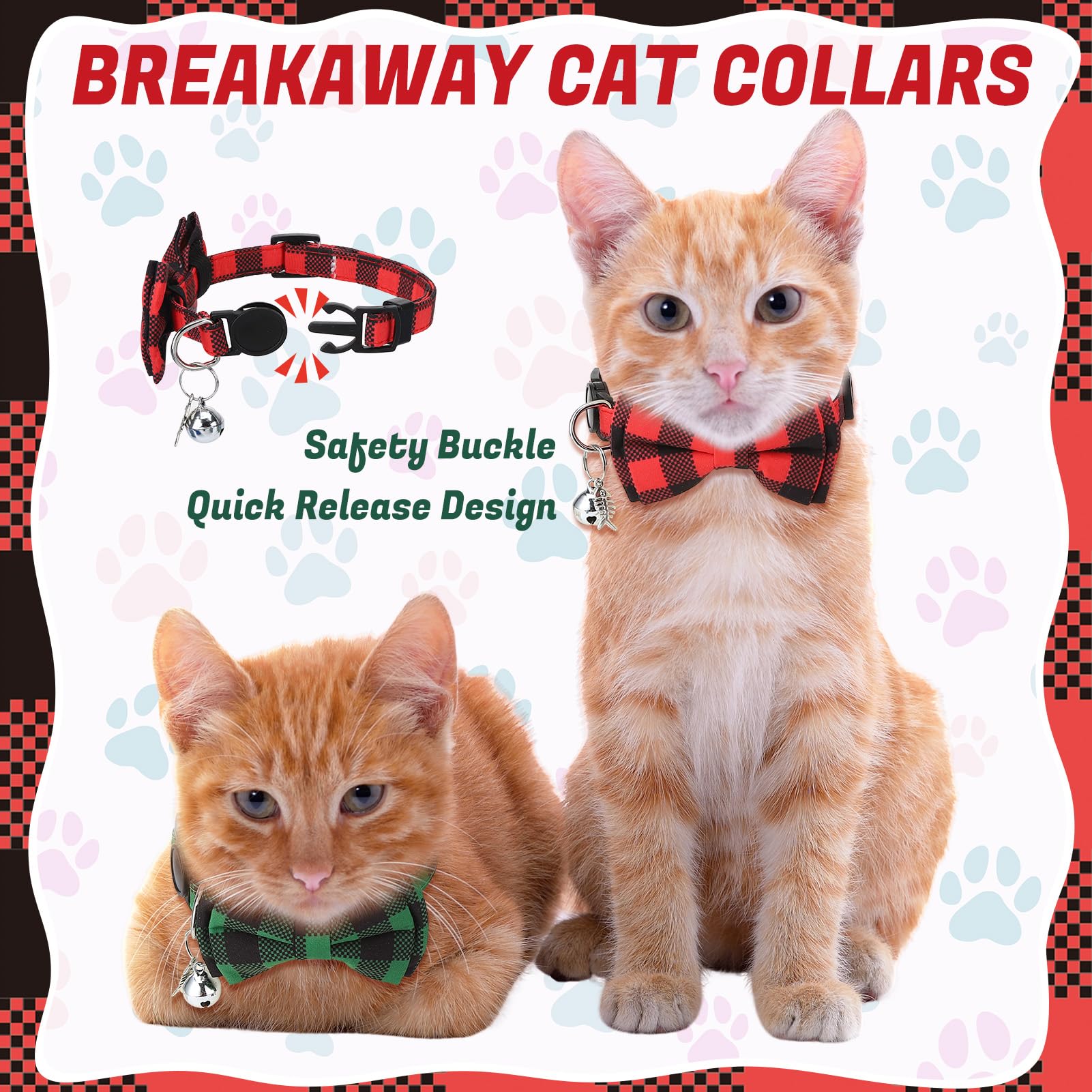 Collar Guiqulai rosa con lazo y campana, estilo encantador para gatitos