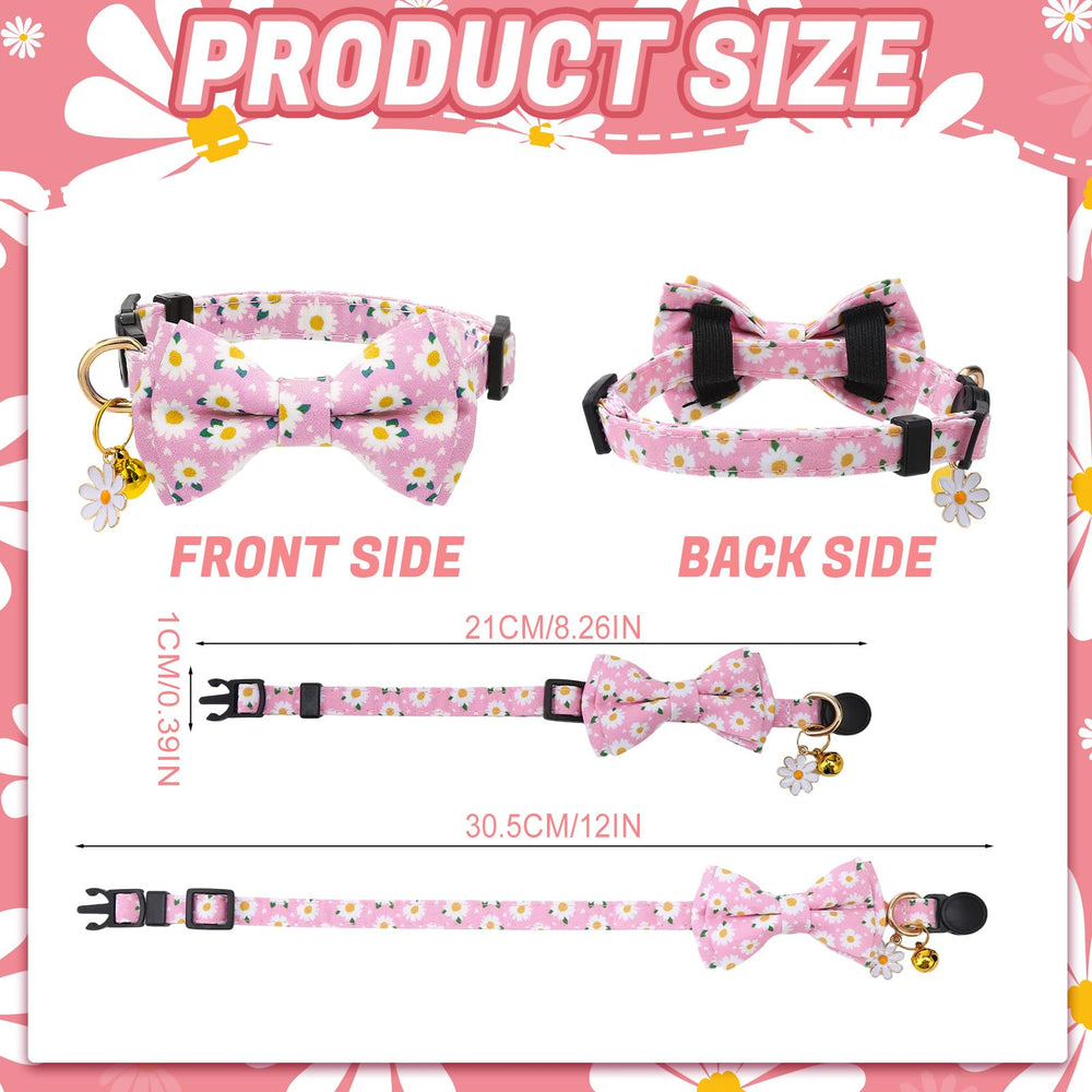 Guiqulai collar gato lazo floral, ajustable para comodidad y ajuste rápido.