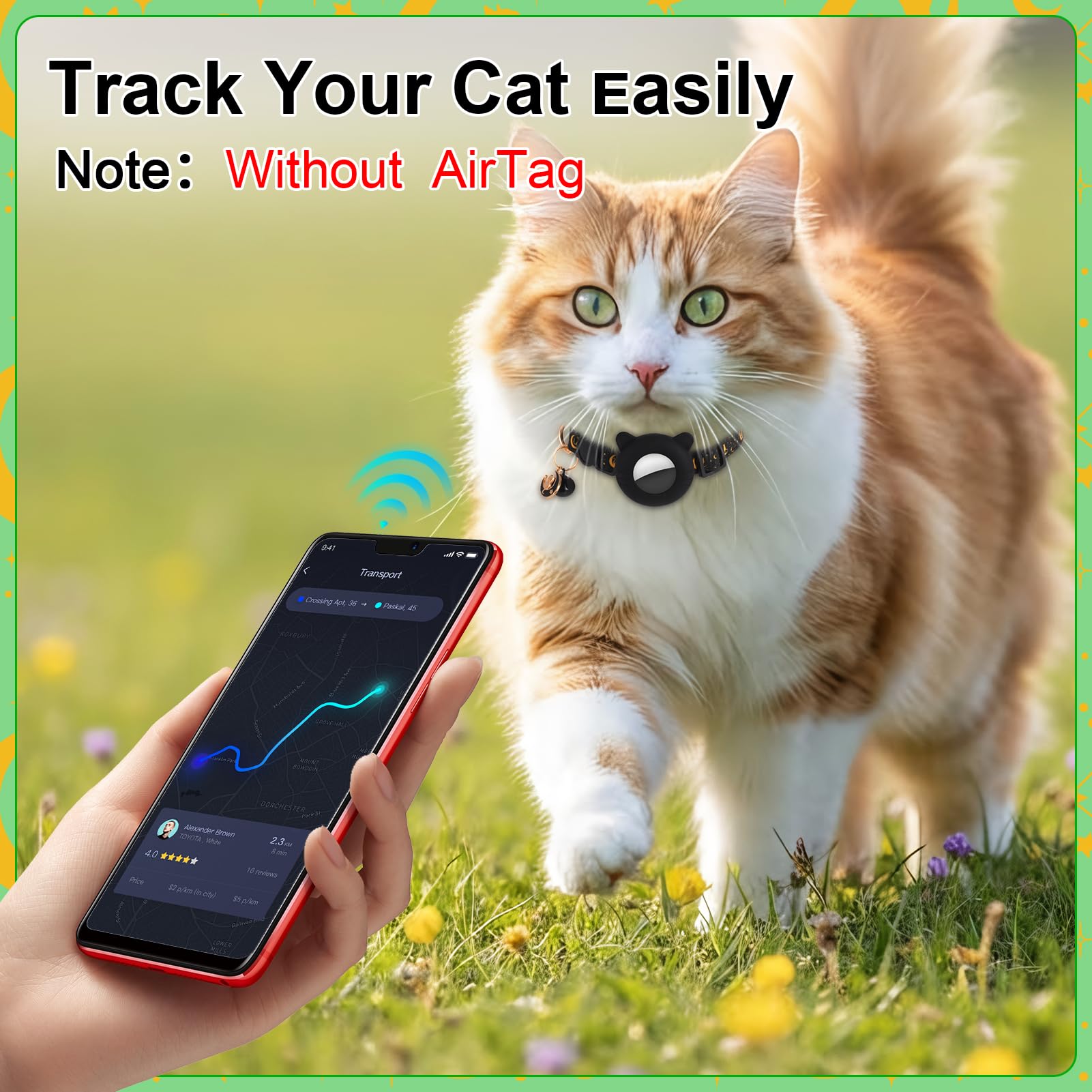 Collar ajustable Guiqulai 7.8–12 pulgadas para gatitos y adultos