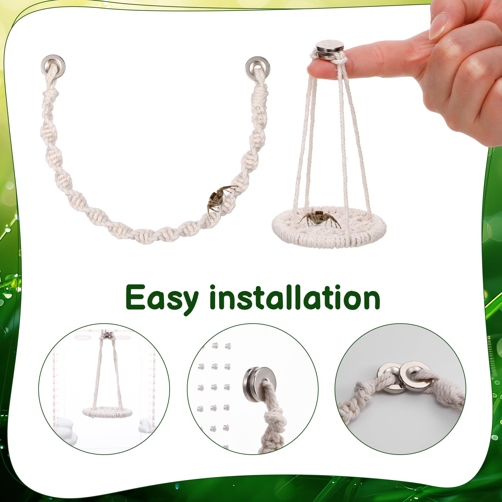 Guiqulai montaje magnetico pared, instalación estable y rapida para el terrario