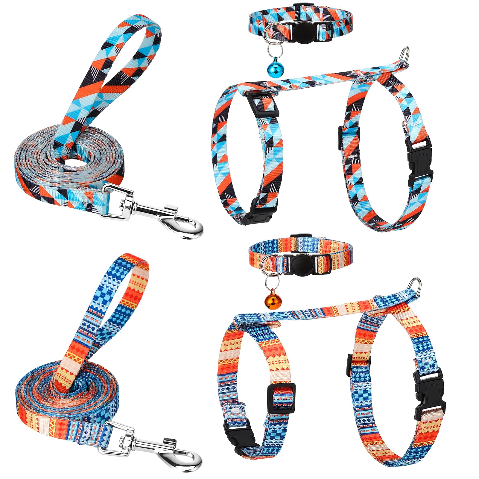 Guiqulai set de arneses para gatos, cómodo y seguro para paseos
