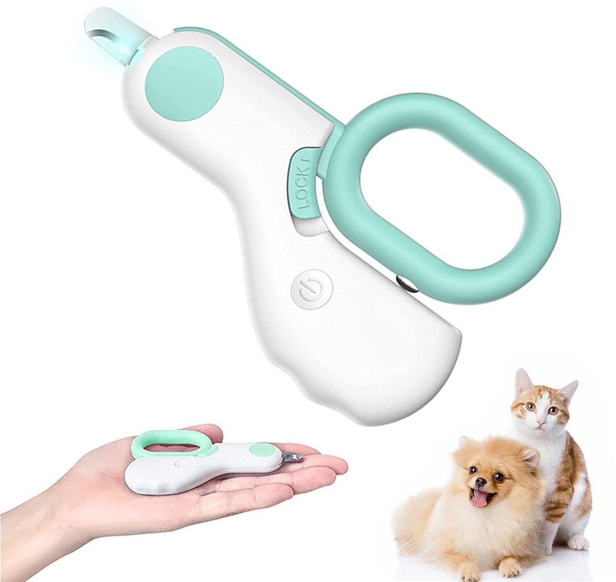 GuLuPets tijeras de uñas con luz LED iluminan la línea de sangre para un corte seguro.