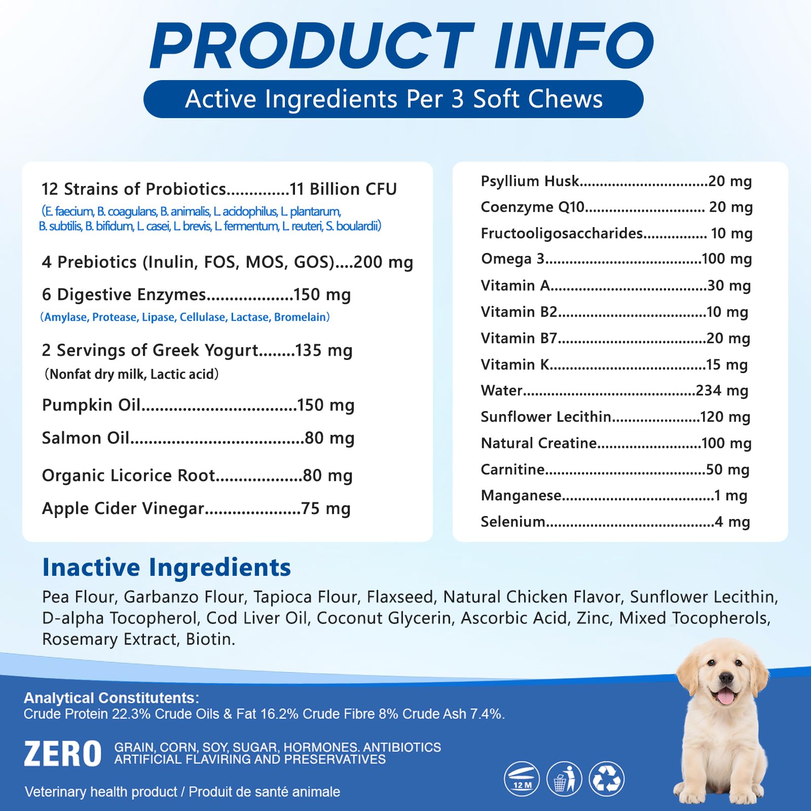 GuruAmi Probiotics para perros, uso diario sencillo para tu mascota.