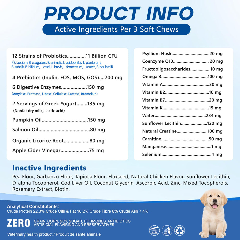 GuruAmi Probiotics para perros, uso diario sencillo para tu mascota.
