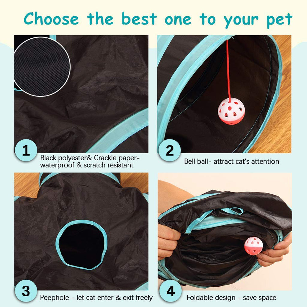 GUSTYLE túnel para gato con papel crujiente y juego interactivo.