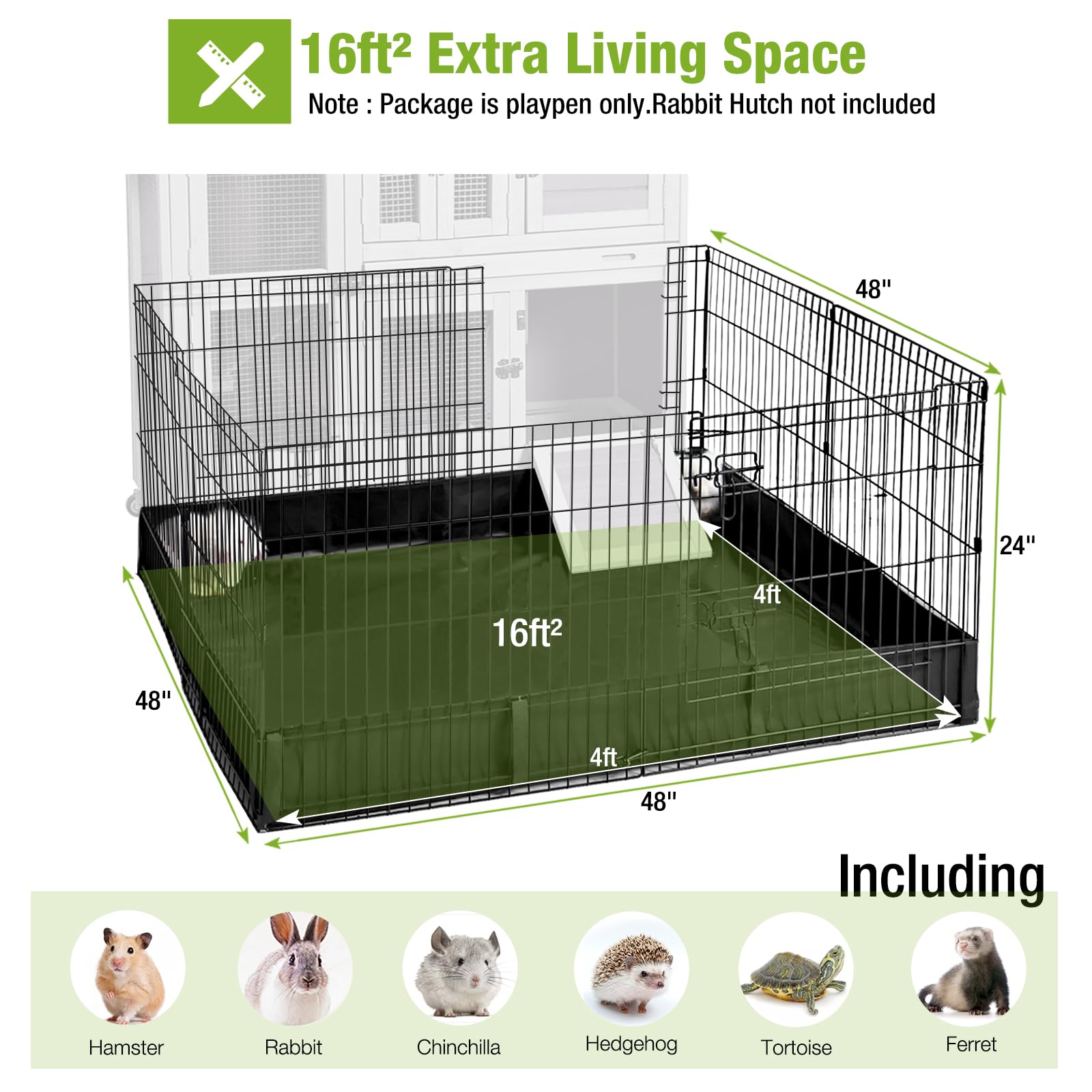 GUTINNEEN Playpen base desmontable para uso exterior y sombra