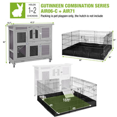 GUTINNEEN Playpen con reja de 1,3 pulgadas para seguridad diaria