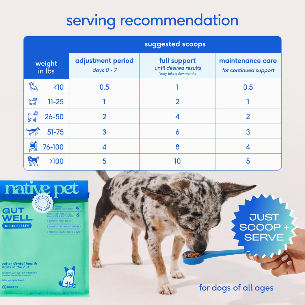 Cuidado dental diario con Native Pet GutWell Clean Breath