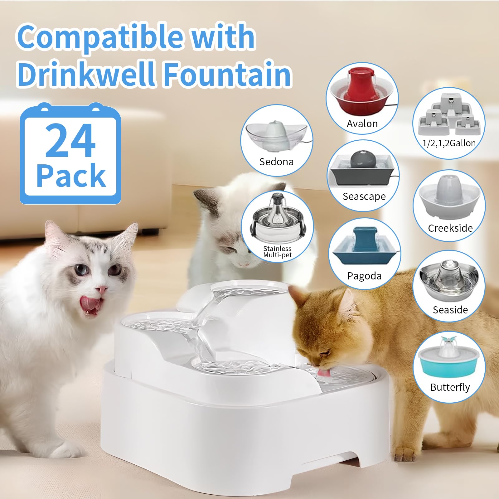 Filtracion eficiente de Guxetans para agua de gatos