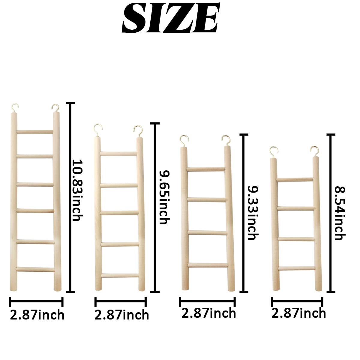 GXXMEI escalera de madera con 4 piezas, permite ajustar alturas para aves.