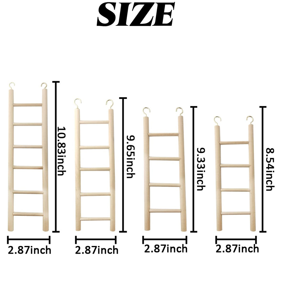 GXXMEI escalera de madera con 4 piezas, permite ajustar alturas para aves.