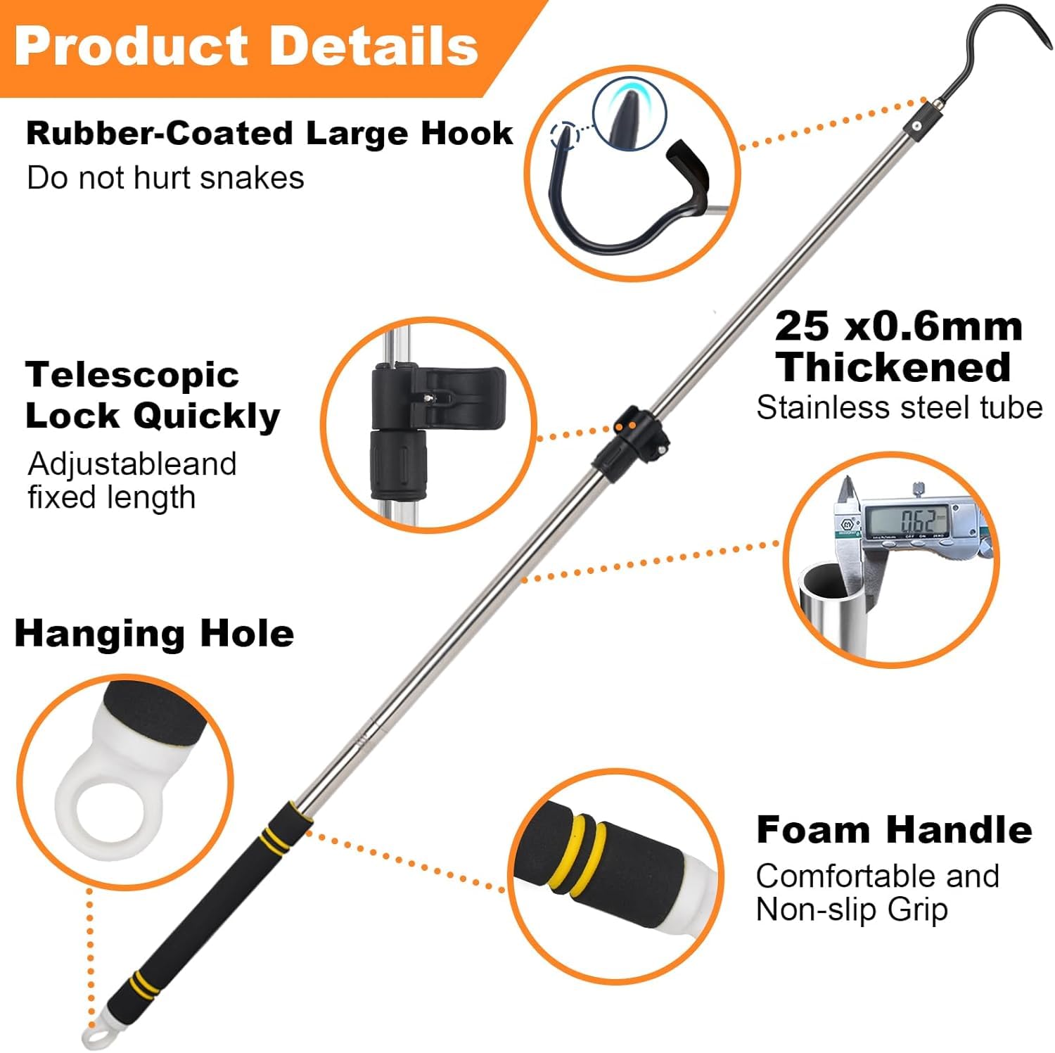 Gzlozak serpiente extensión desmontable 66 pulgadas