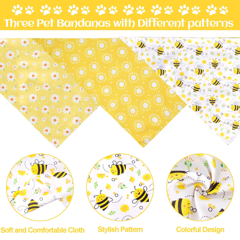 Bandanas Haakong para perros con flores reversibles, looks diarios versátiles
