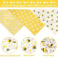 Bandanas Haakong para perros con flores reversibles, looks diarios versátiles