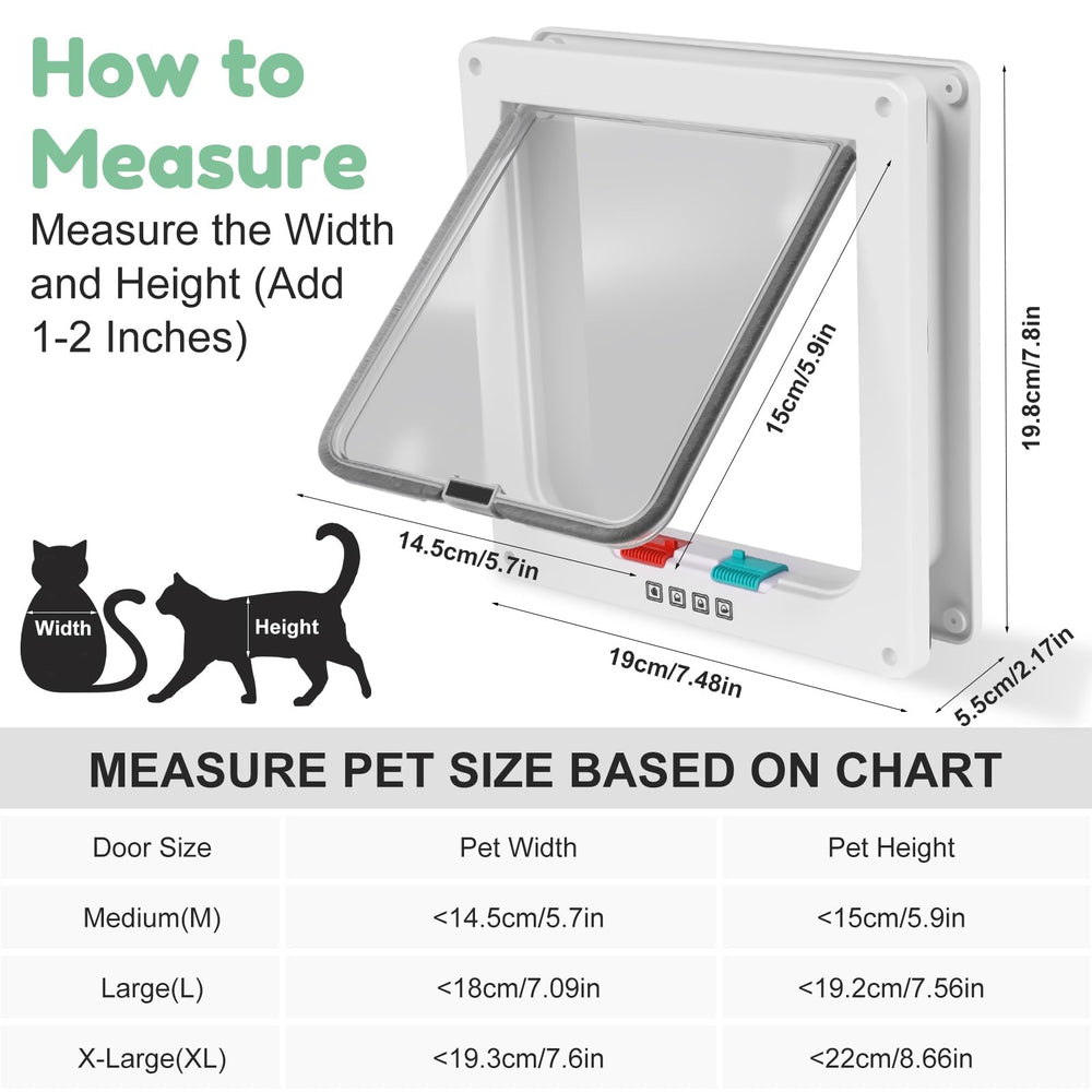Hachacha: puerta para gatos, instalación posible en interior o exterior.