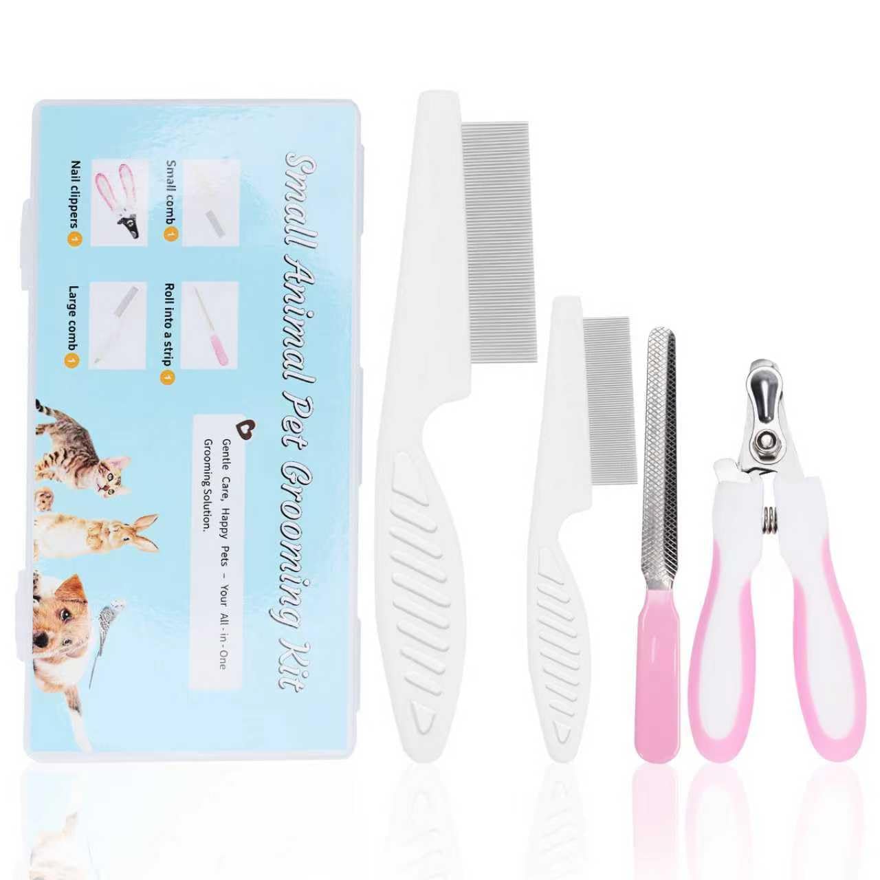 HAEZU conjunto de cuidado para conejillos y conejos, completo para cepillado diario.