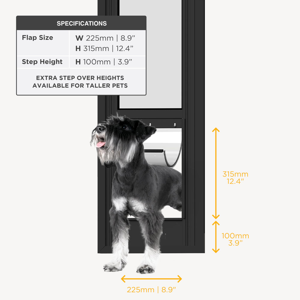 Hakuna Pets marco de aluminio resistente, estructura duradera para puertas corredizas.