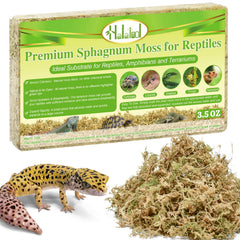 Halatool musgo sphagnum natural para reptiles, aporta humedad suave al terrario.