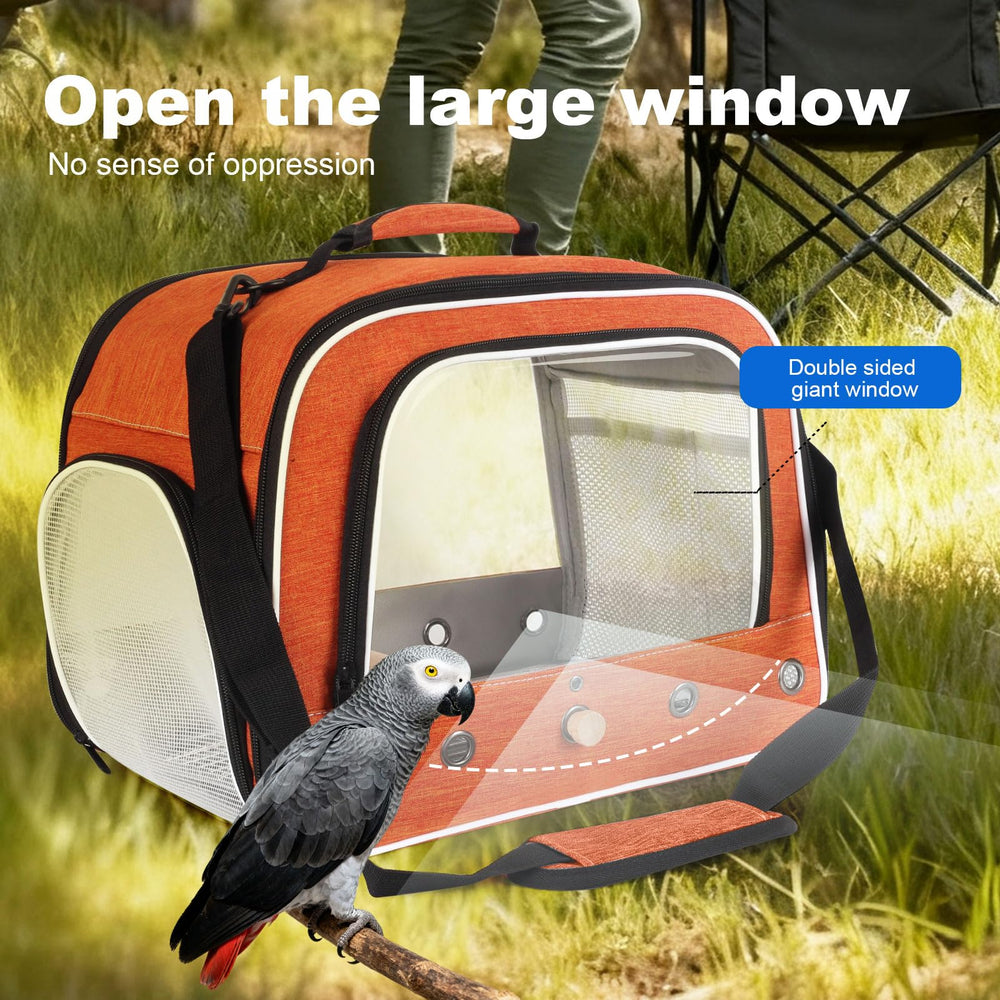 Halinfer transportín para aves grandes, rejilla metálica para mantener al ave alejada de la bandeja.