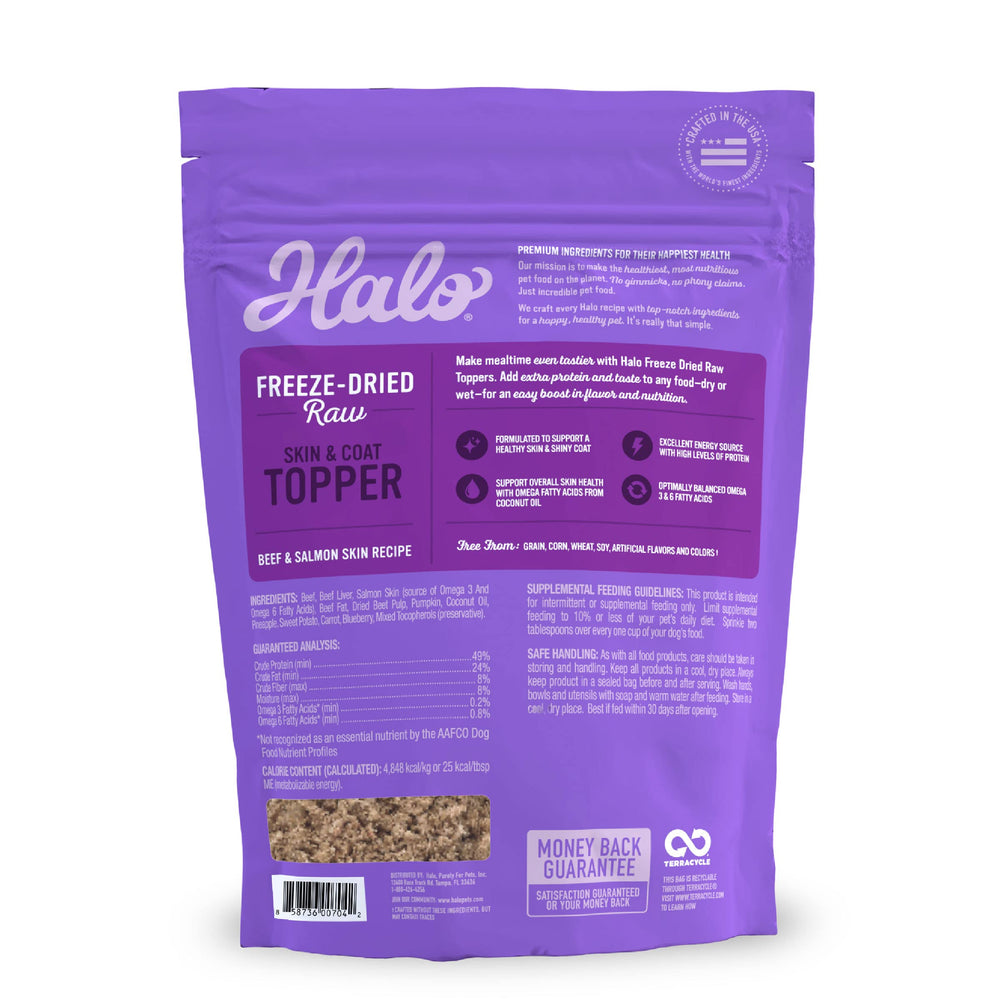 Halo accesorio textura liofilizada: conserva sabor y nutrientes para cada porción.