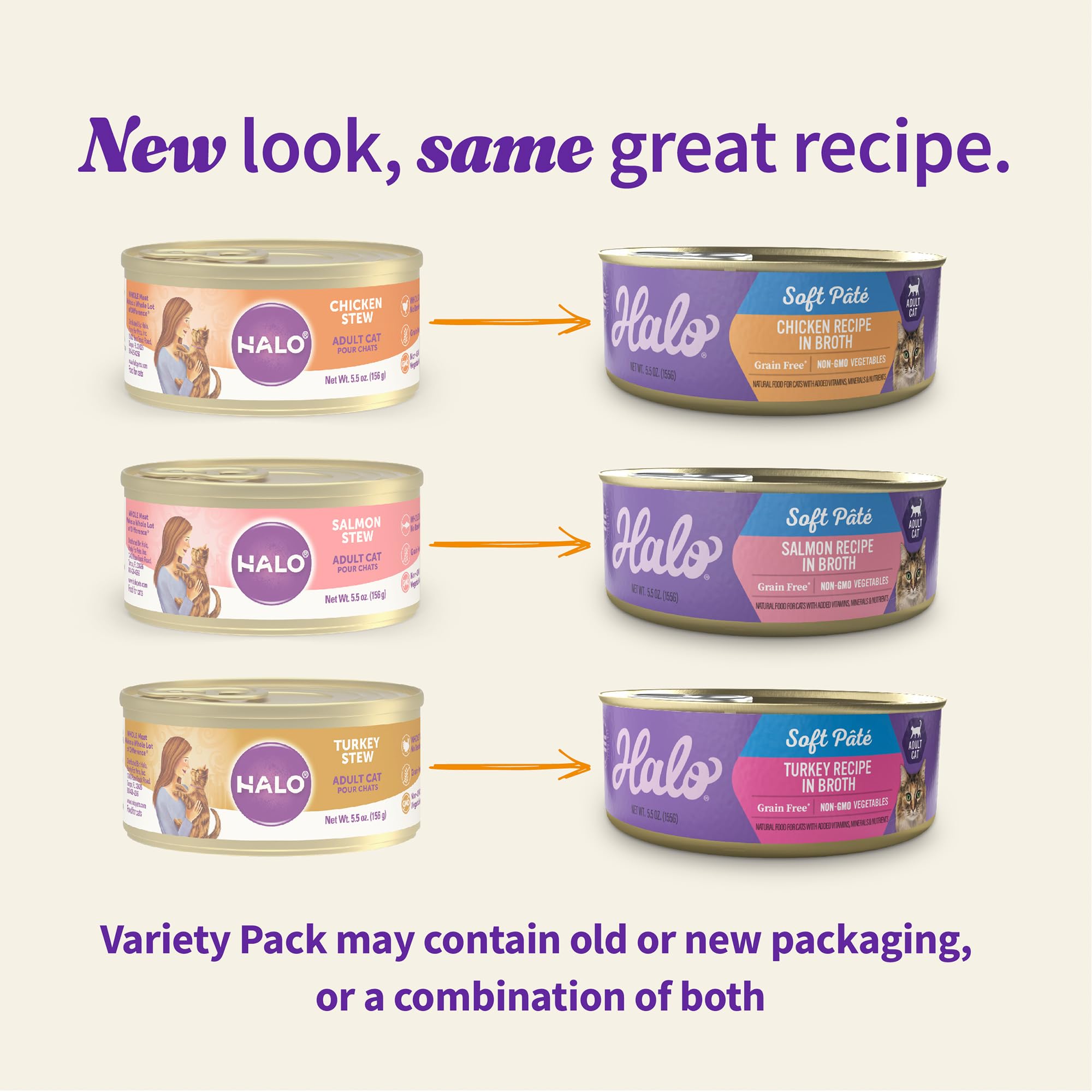 Halo paté de pollo para gatos, textura suave que agrada al paladar.