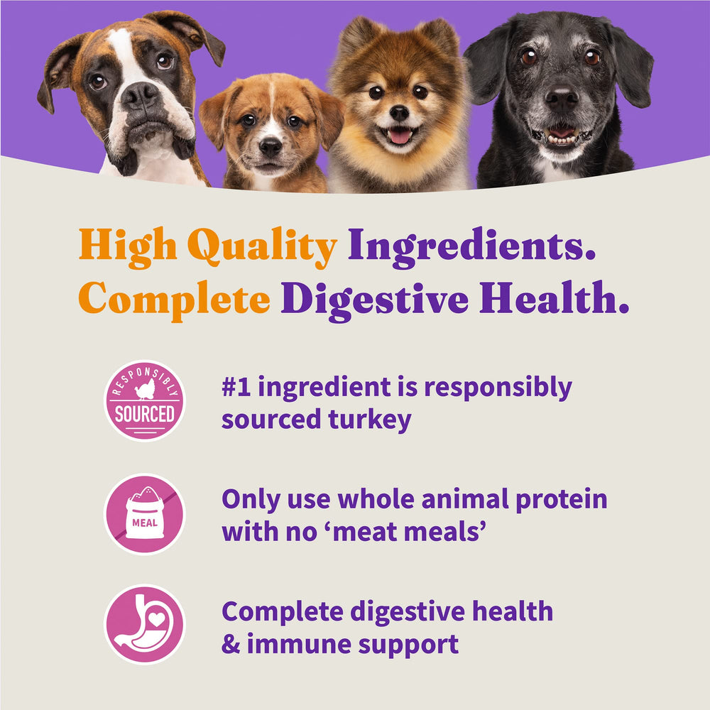 Halo Holístico origen responsable: pavo libre de jaula GAP e ingredientes no transgénicos.