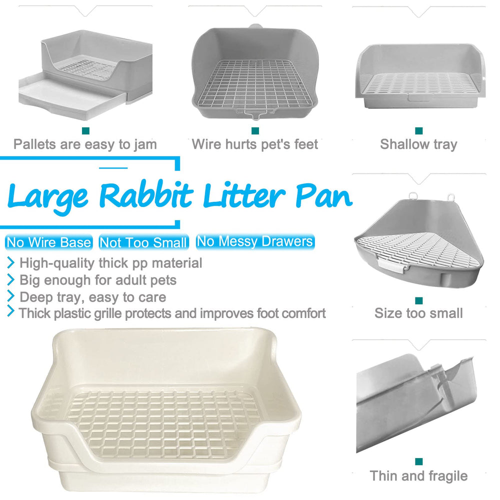 Hamiledyi caja-litter conejo alta pared, diseño para evitar salpicaduras en jaula.