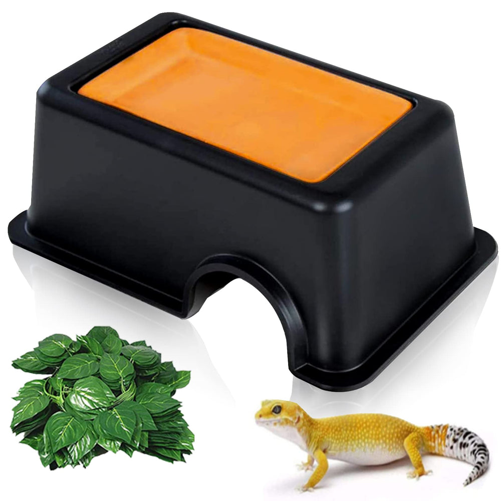Hamiledyi caja oculta para reptil con humidificador, refugio seguro para geckos.
