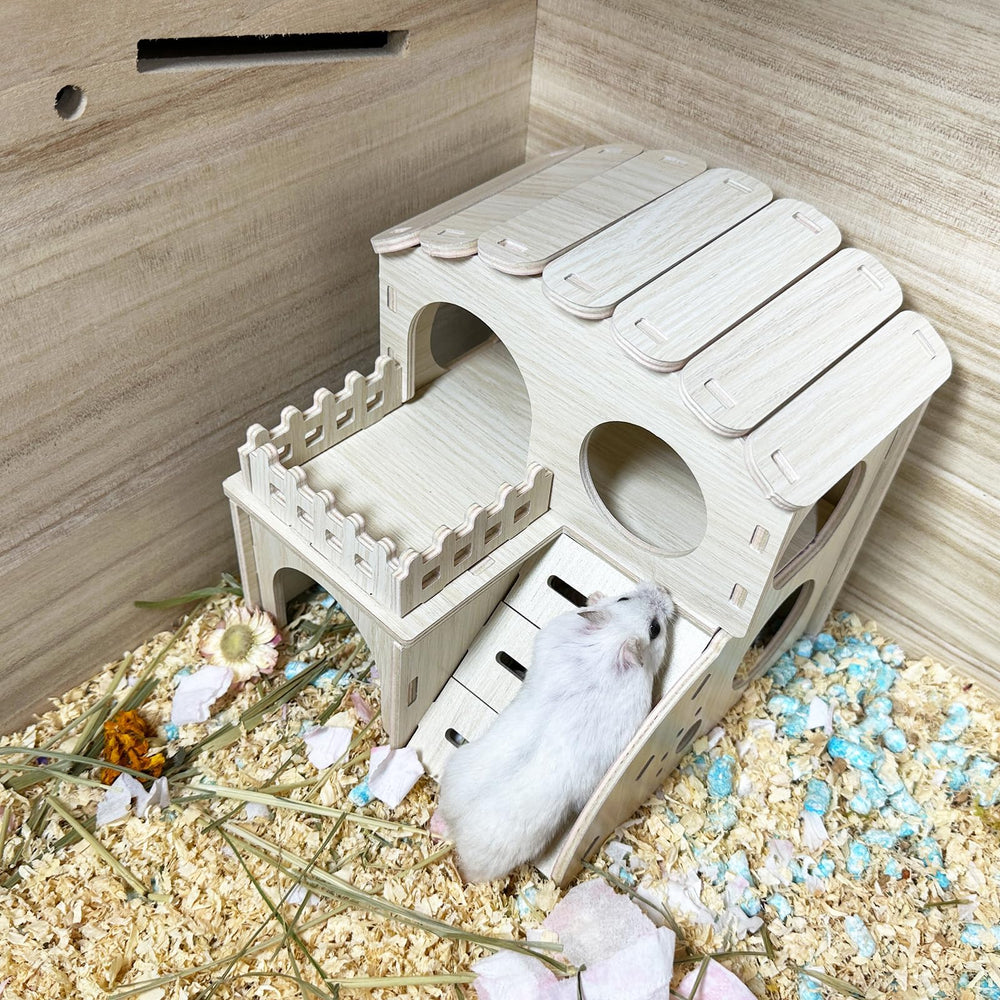 Hamiledyi casa-hamster-madera-sin-tornillos estructura duradera y segura