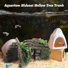 Hamiledyi decoracion acuario madera resina, aspecto natural y seguro para mascotas.