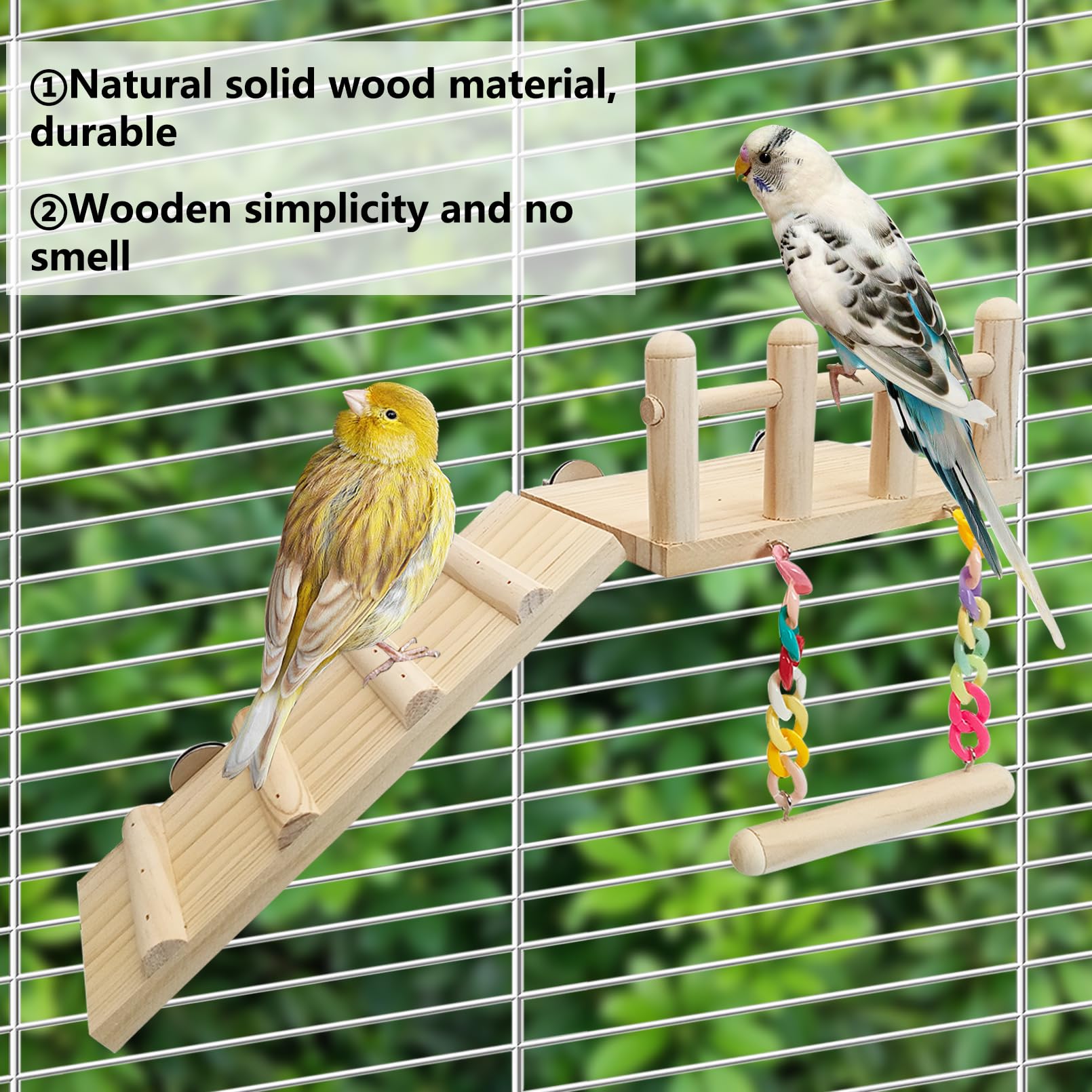Hamiledyi juguetes de masticación coloridos, ideales para aves curiosas.