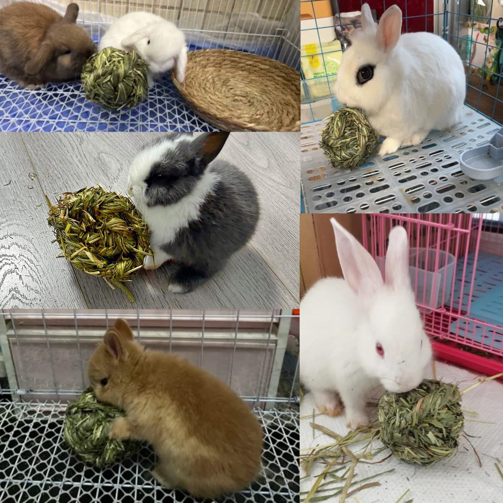 Hamiledyi juego natural: paquete con 4 bolas de heno para diversidad de mascotas.