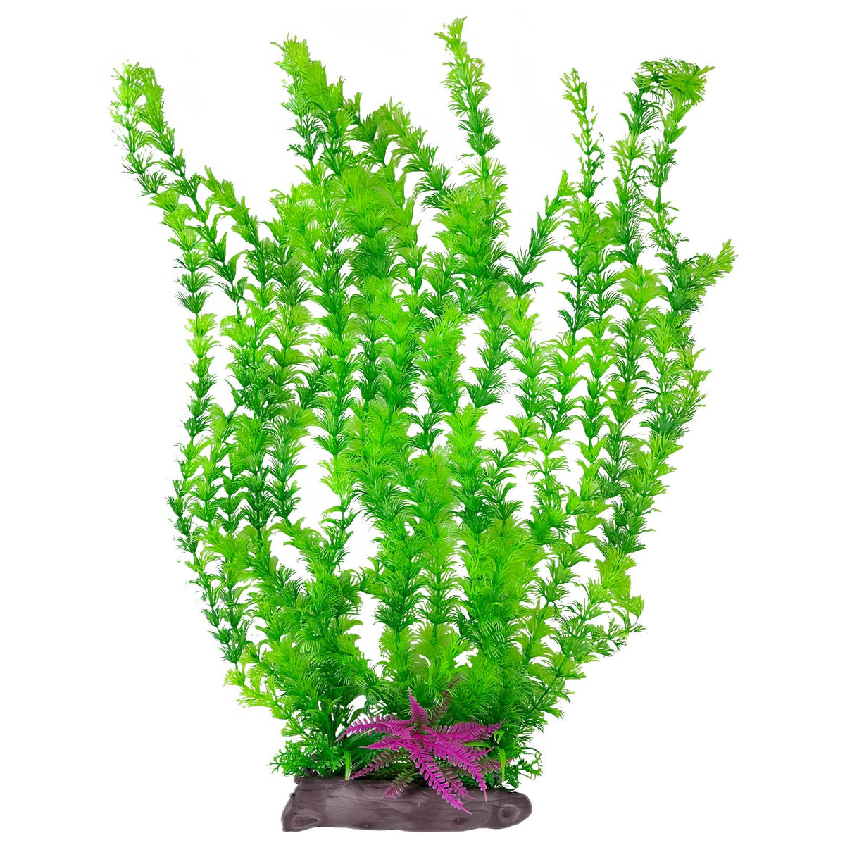 Hamiledyi planta artificial alta de 20.4 pulgadas aporta altura y color vibrante al acuario