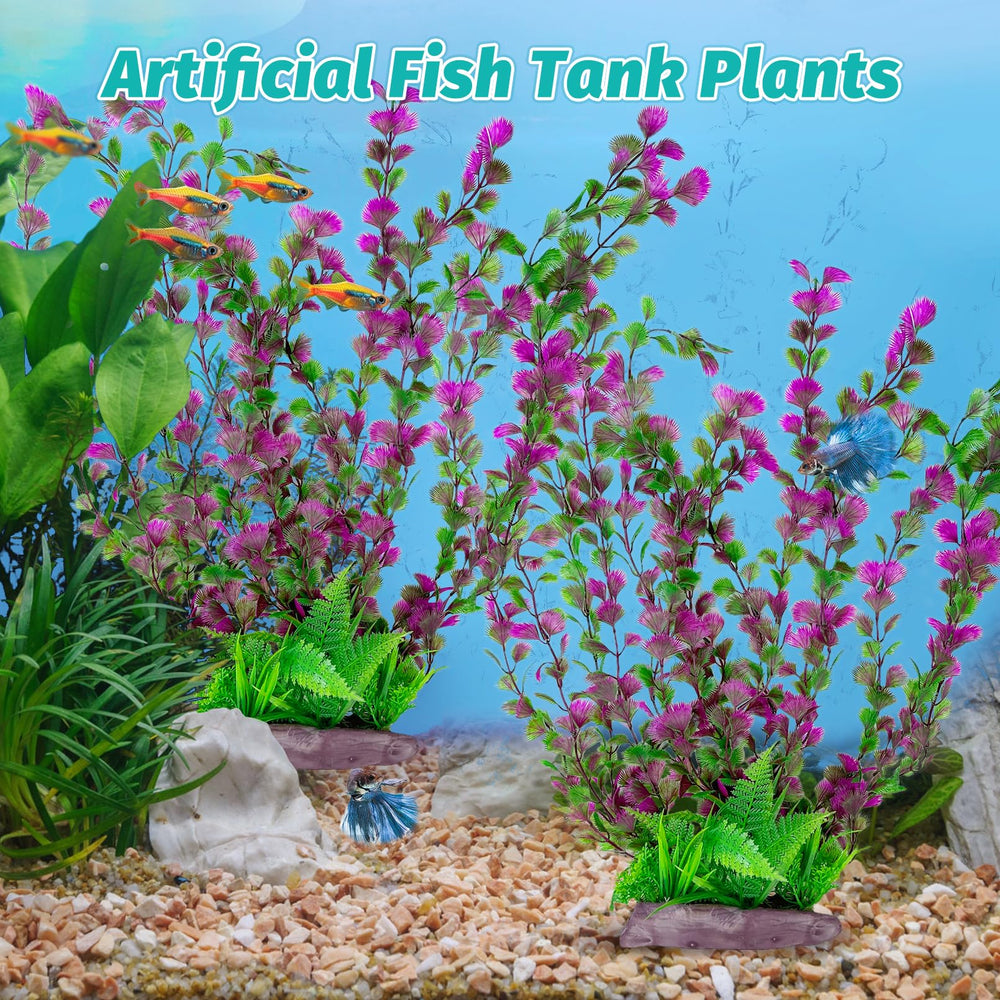 Hamiledyi planta artificial para acuario fácil de mantener y limpiar.