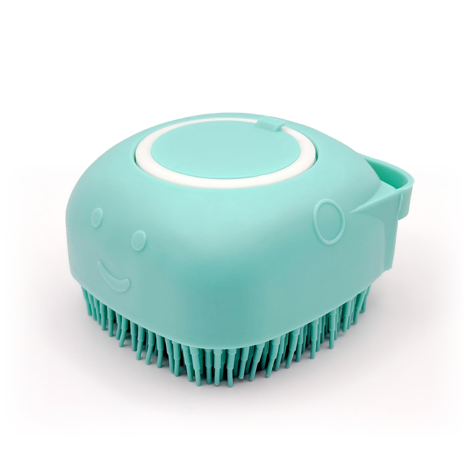 HamInWay cepillo de baño para perros con dispensador, limpieza suave y masaje relajante