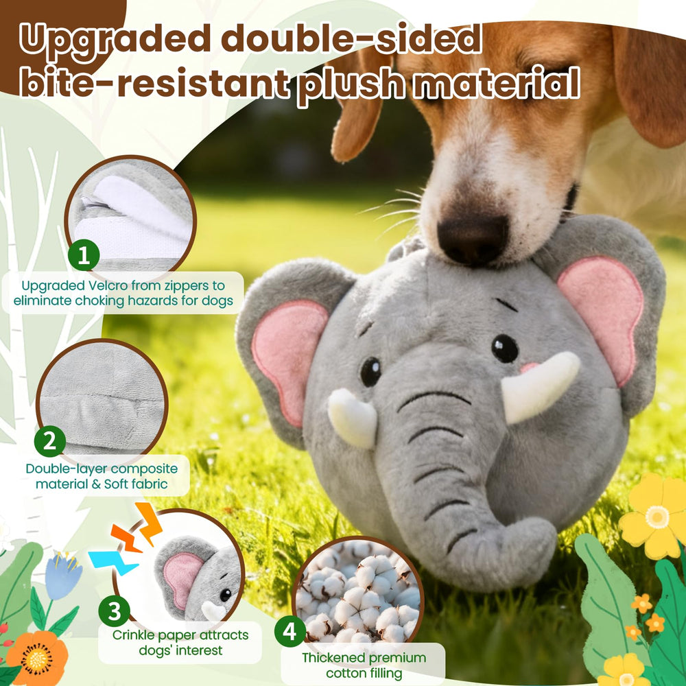 Hanarook Juguete interactivo para perros elefante, carga tipo-c para juego continuo.