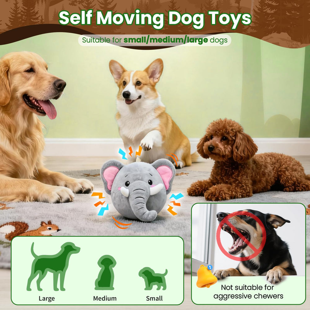 Hanarook Juguete interactivo para perros elefante, peluche resistente para mordidas seguras.