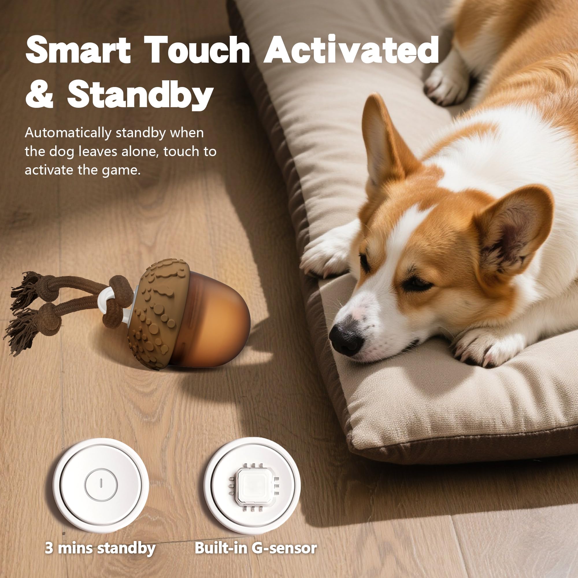 Hanarook Pelota Interactiva con luces LED y ladridos realistas atrae la atención del perro